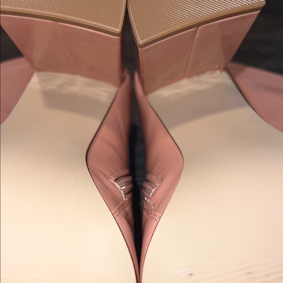 NWOB Steve Madden Vegan Leather Nude/Pink Square Toe Ankle Boots US W9 - Picture 9 of 9